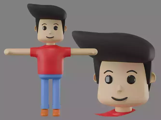 3D character minimal casual minimal boy for your design 