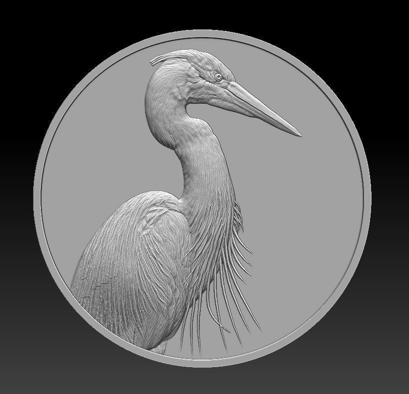 Heron Coin -relief -2020 3D print model_2