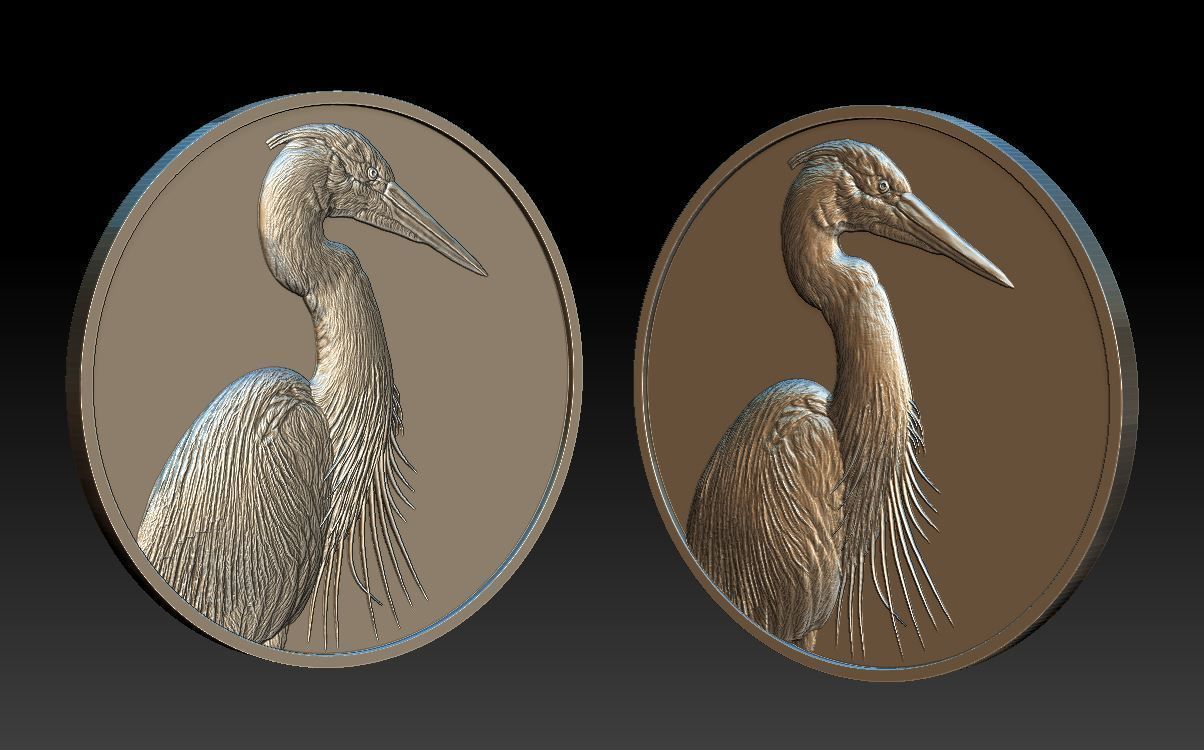 Heron Coin -relief -2020 3D print model_1