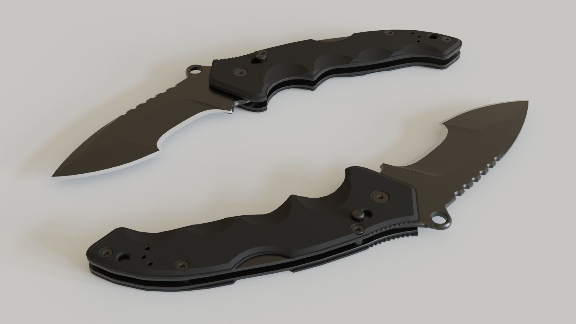 Military Folding Knife 02 3D model_6
