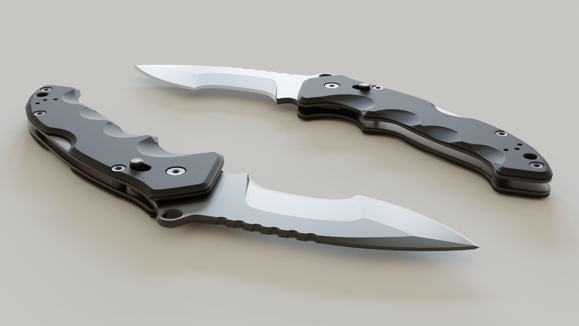 Military Folding Knife 02 3D model_7