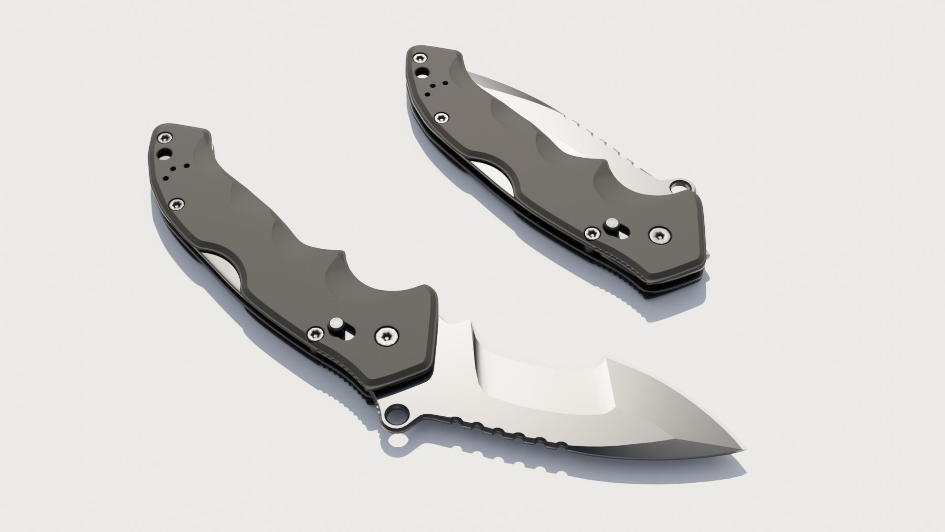 Military Folding Knife 02 3D model_10