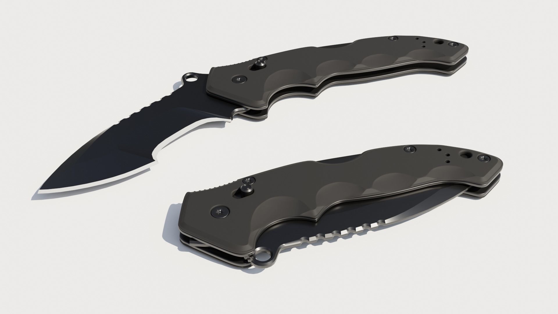 Military Folding Knife 02 3D model_9