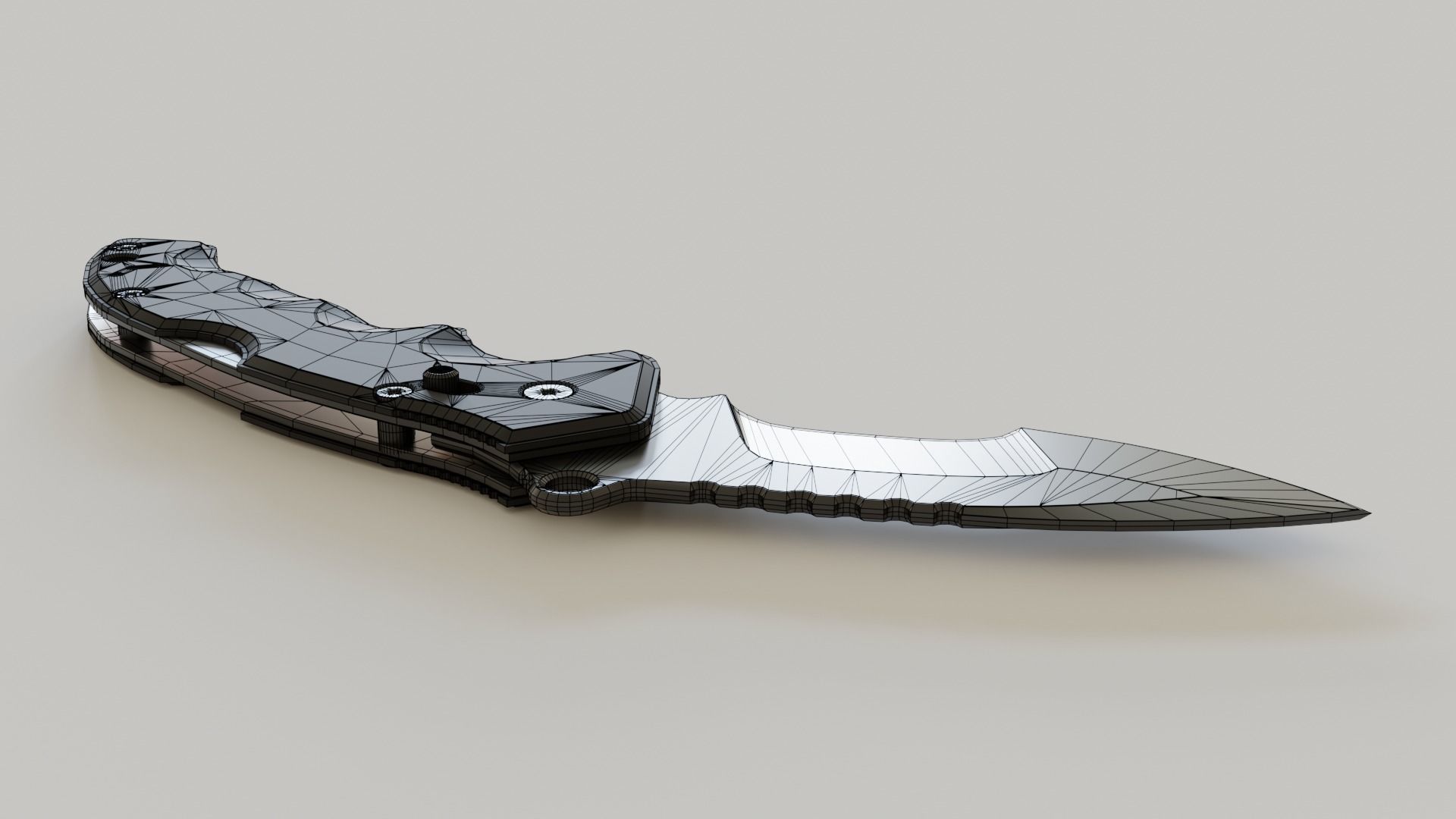 Military Folding Knife 02 3D model_5