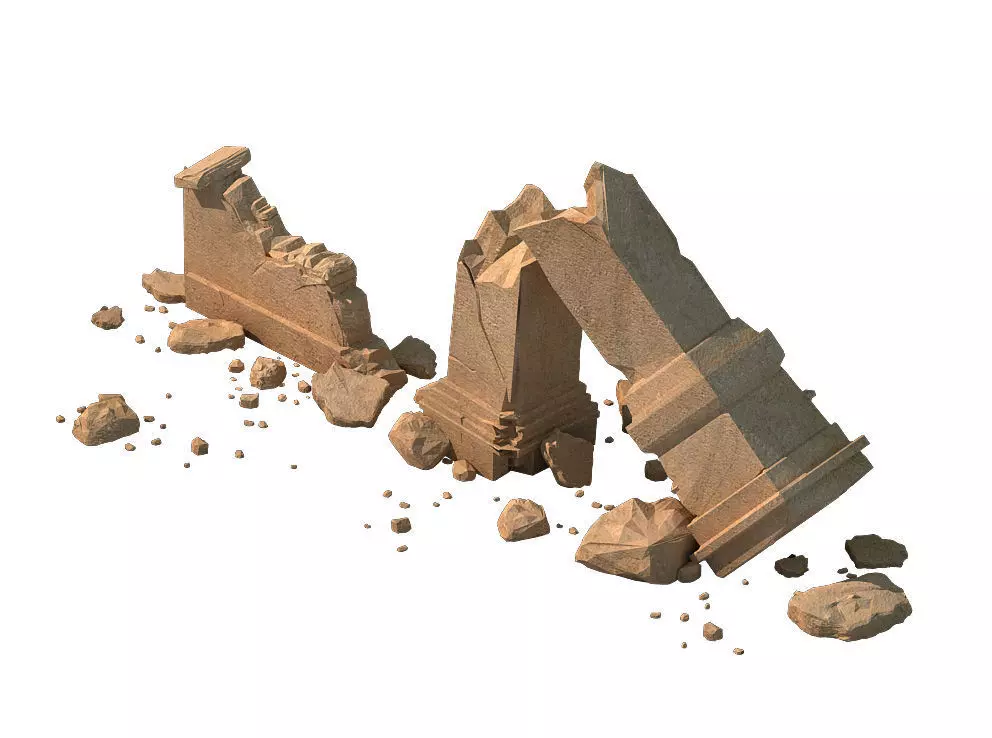 sert ancient battlefield - Broken Wall pillar 02 3D model_0