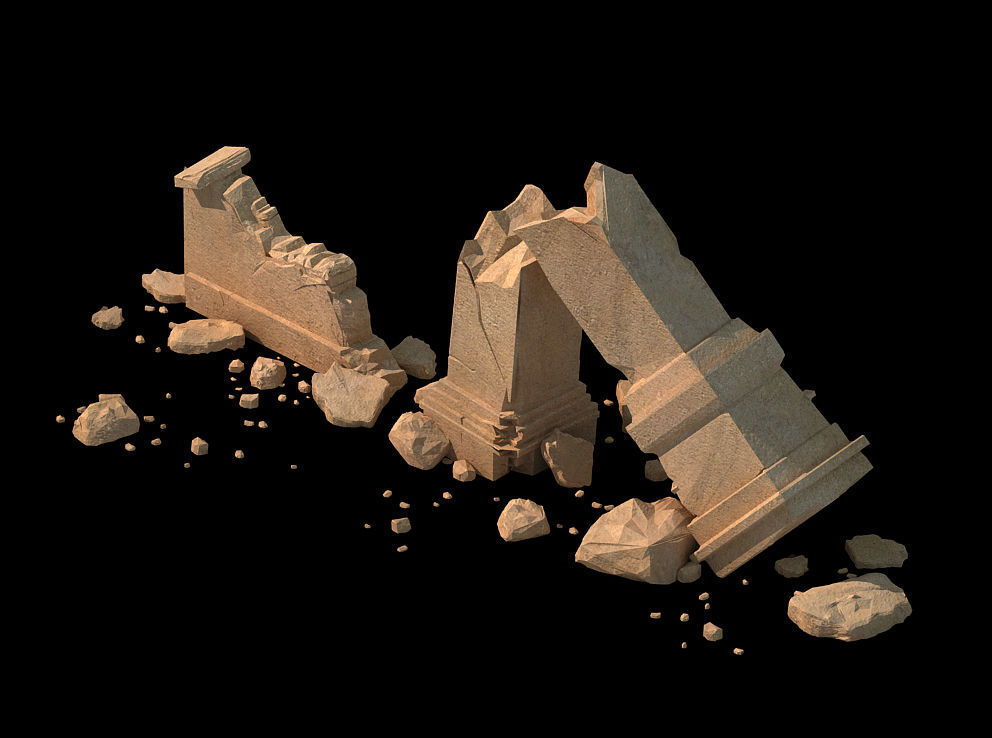 sert ancient battlefield - Broken Wall pillar 02 3D model_1
