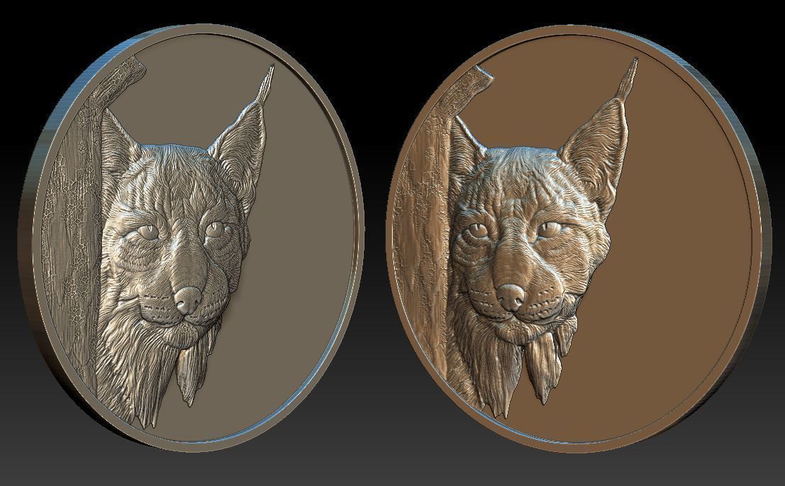 Linx Head Coin - relief - 2020 3D print model_1