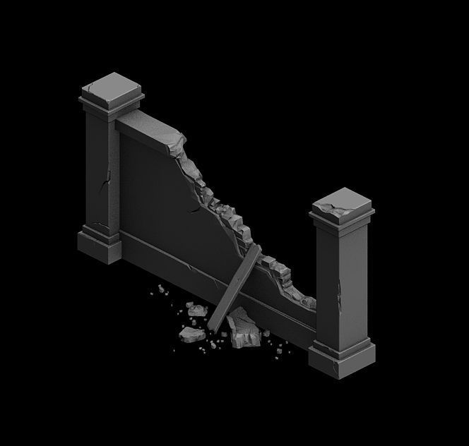 battlefield - miscellaneous pieces of the fence 3D model_2