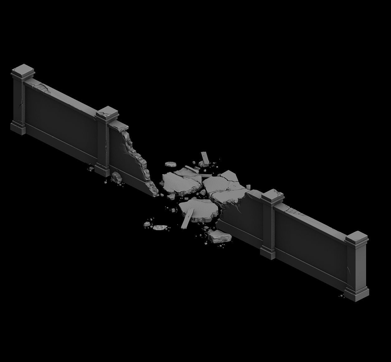 battlefield - miscellaneous pieces of the fence 3D model_13