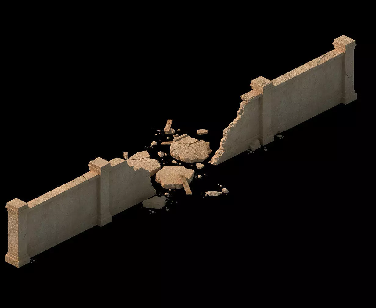 battlefield - miscellaneous pieces of the fence 3D model_0