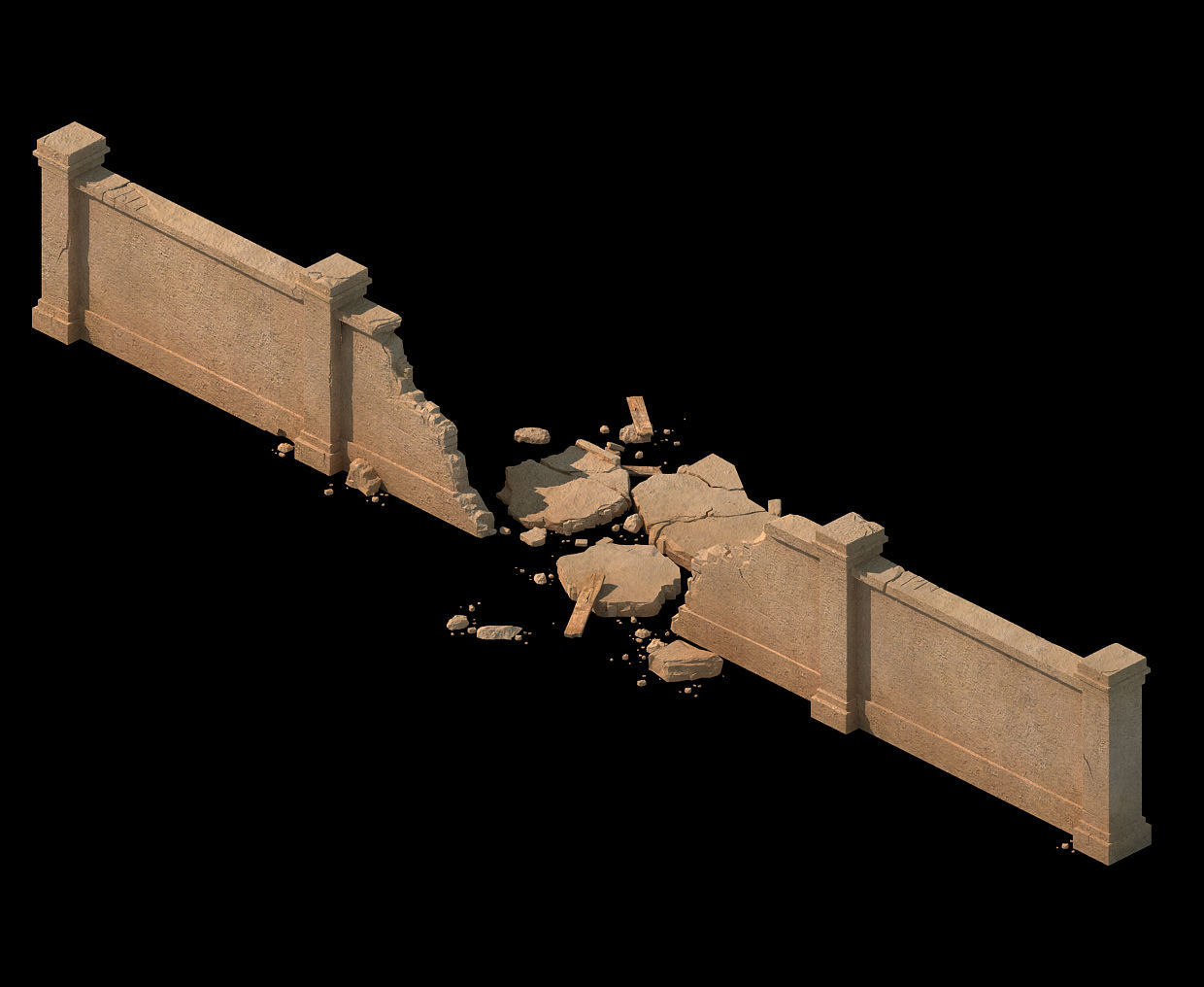 battlefield - miscellaneous pieces of the fence 3D model_5