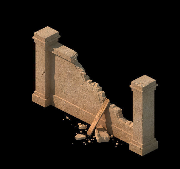 battlefield - miscellaneous pieces of the fence 3D model_7