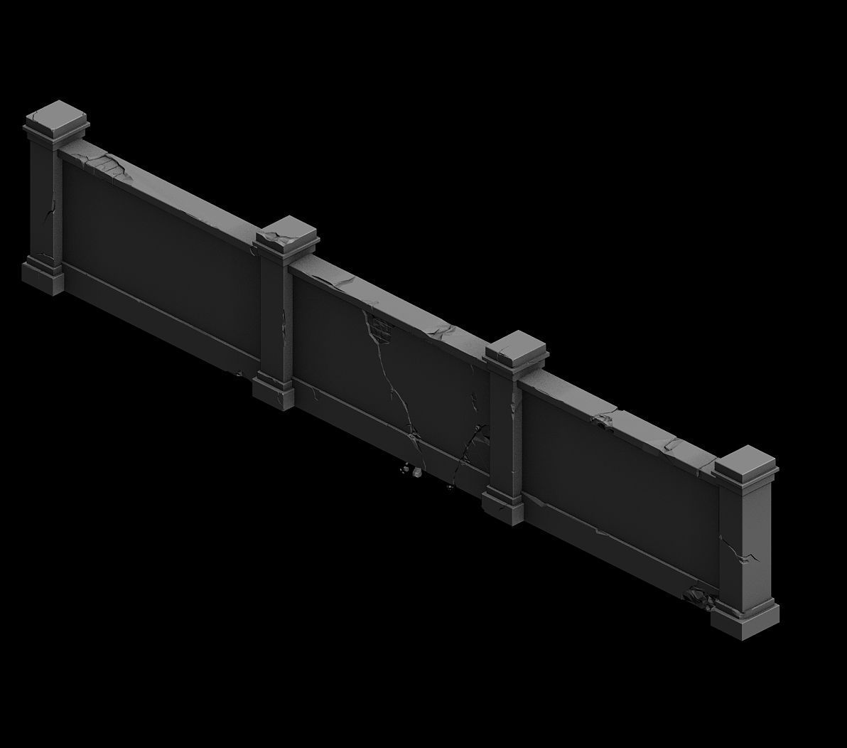 battlefield - miscellaneous pieces of the fence 3D model_4