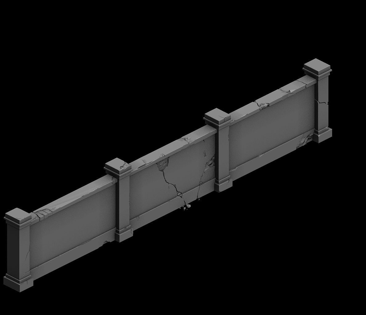 battlefield - miscellaneous pieces of the fence 3D model_10