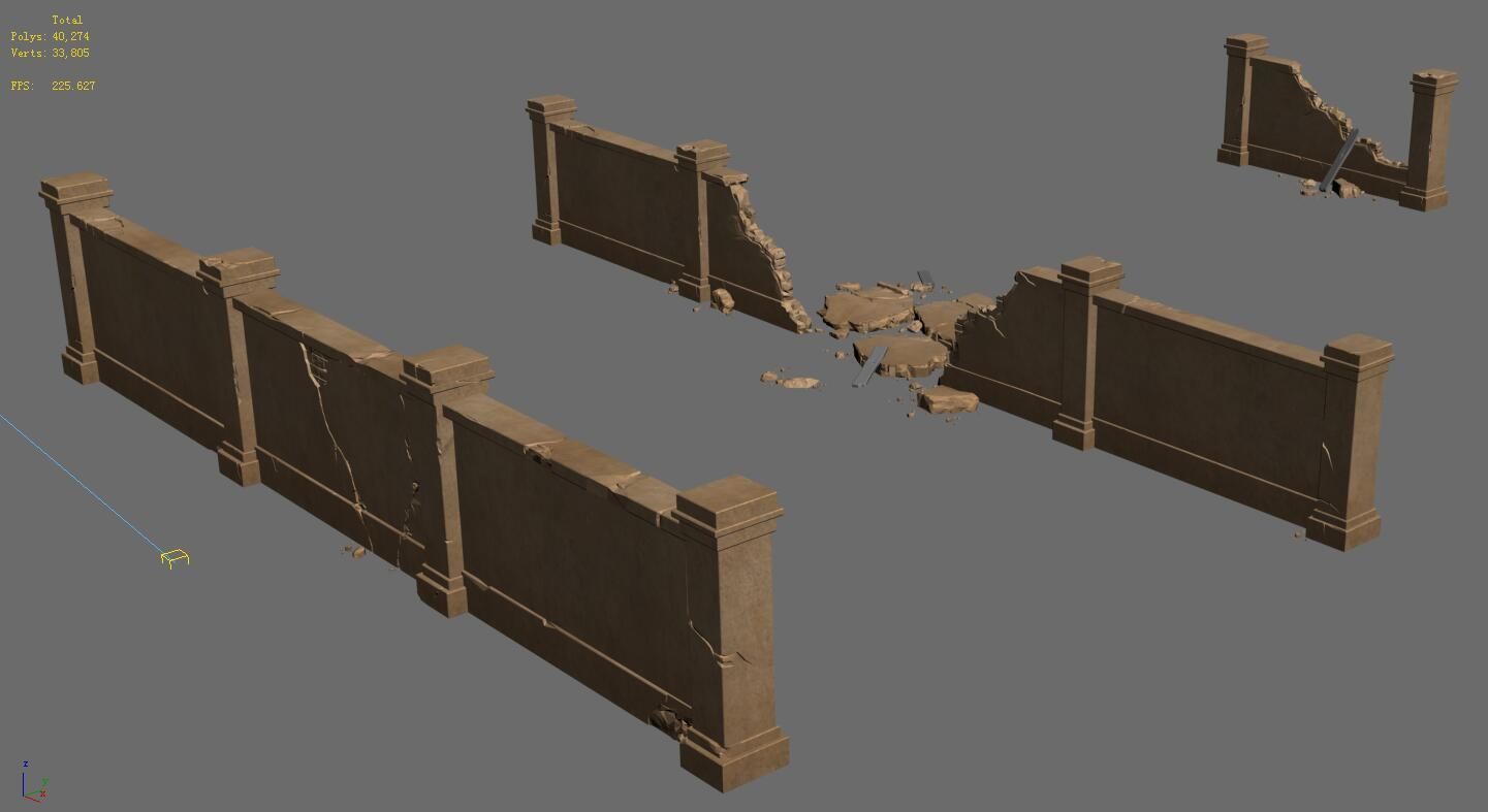 battlefield - miscellaneous pieces of the fence 3D model_11