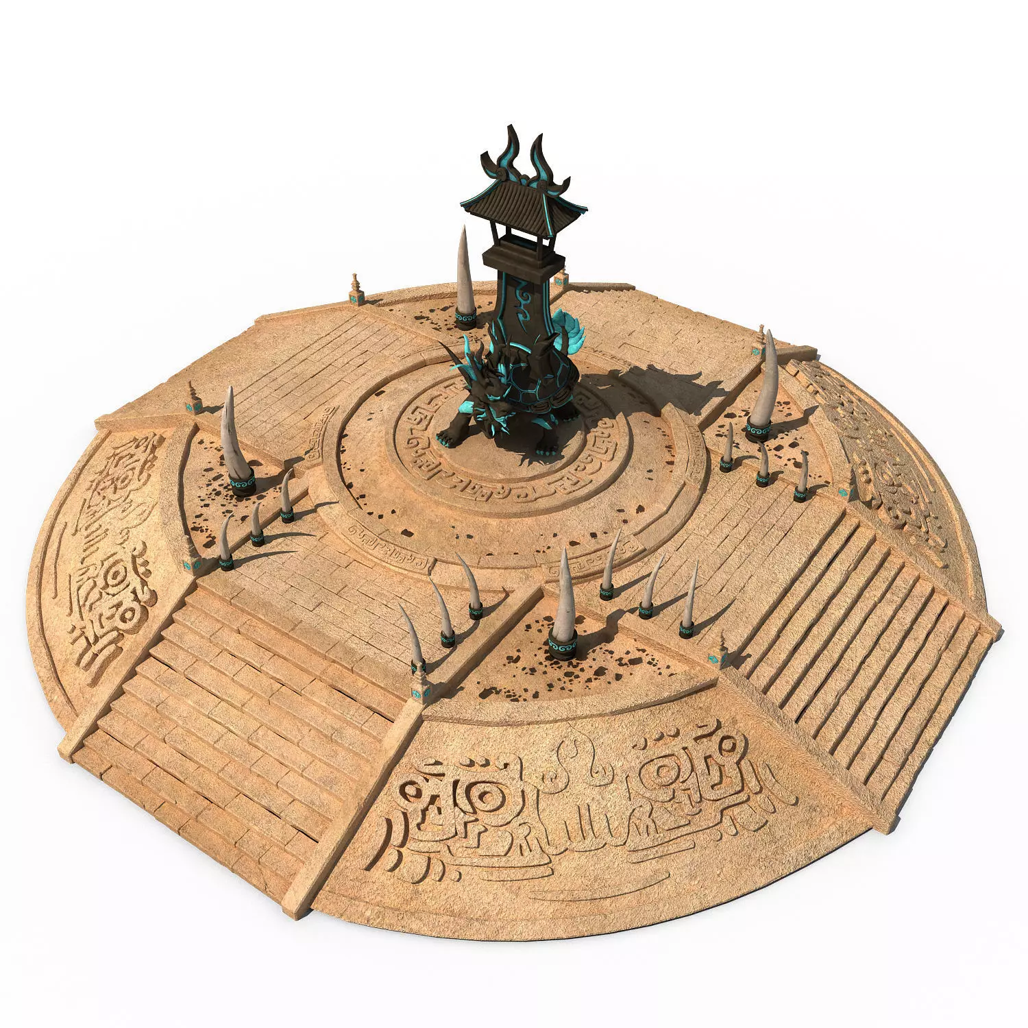 Desert Ancient Battlefield - Round Altar 03 3D model