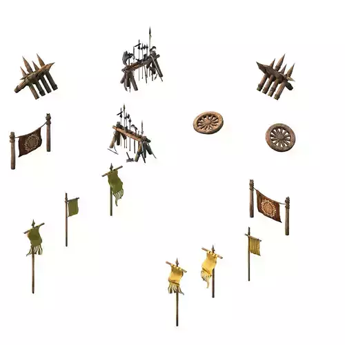 Desert ancient battlefield - debris - weapons