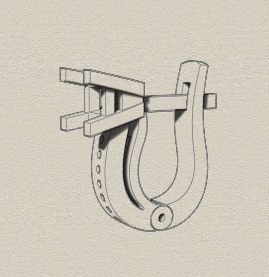 Earrings two rings with emerald and sapphire stones 3D print model_2