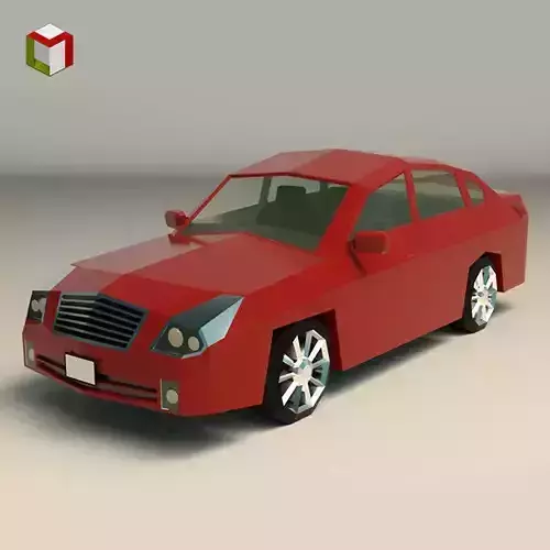 Low Poly Sedan Car 12 Low-poly 3D model