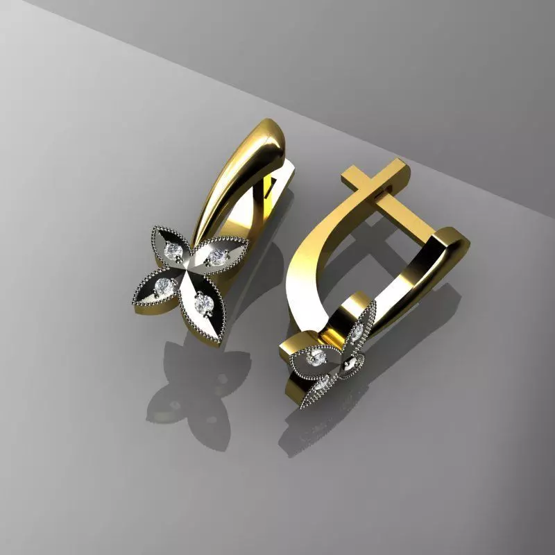 Earrings pair of shoes 3D print model_0
