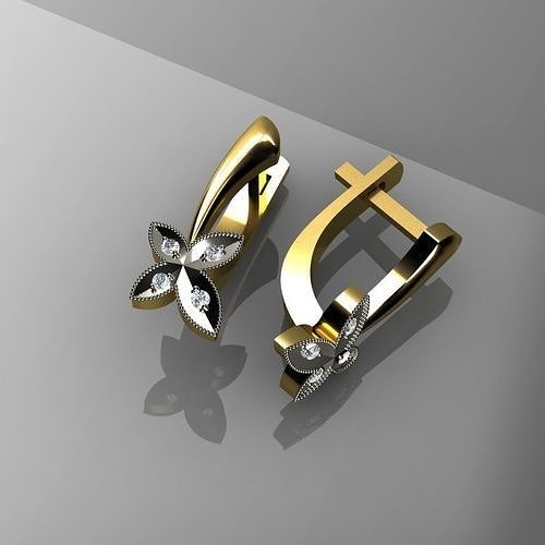 Earrings pair of shoes 3D print model