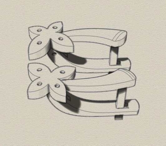 Earrings pair of shoes 3D print model_1