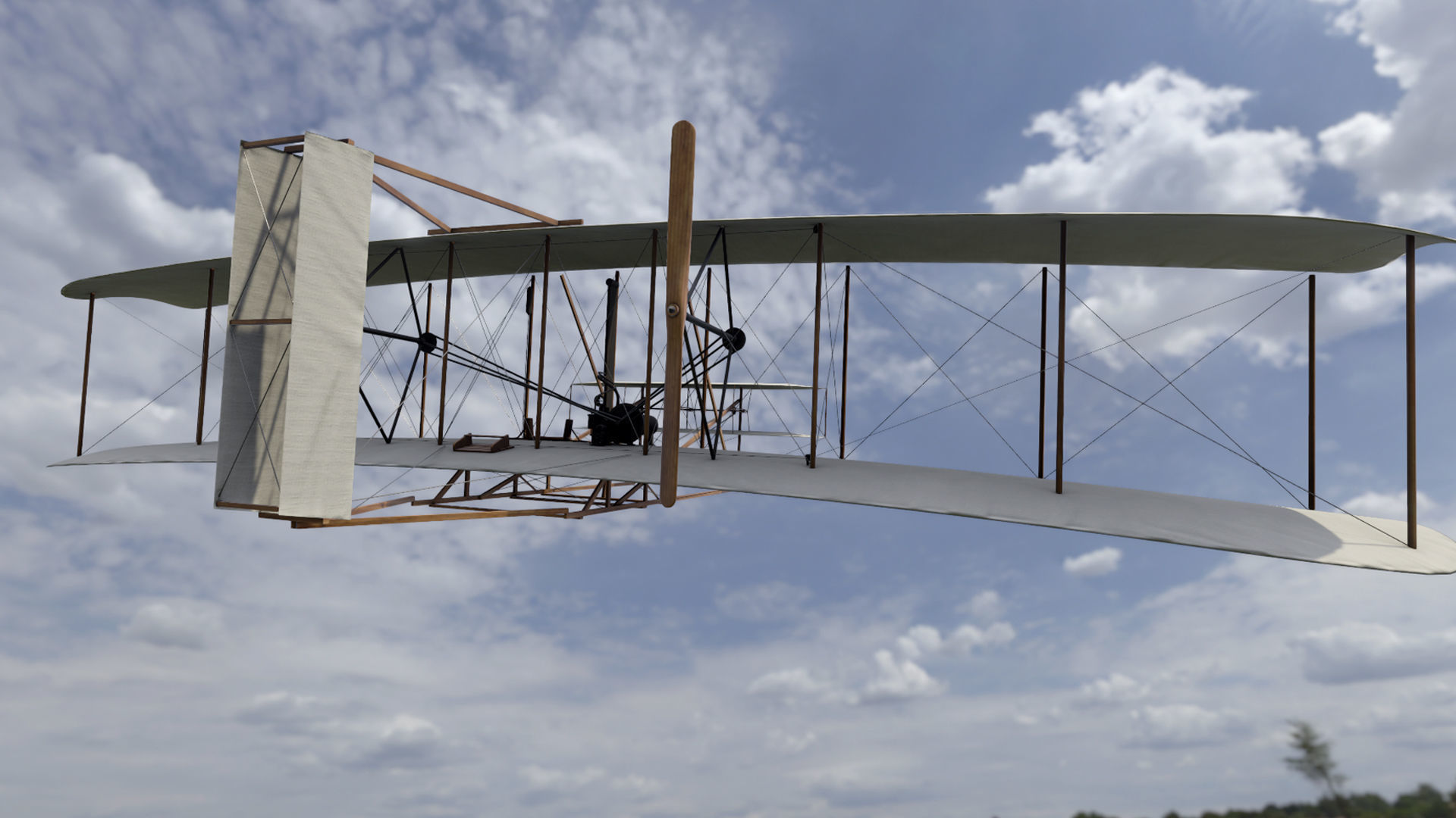 the Wright Flyer Low-poly 3D model_1