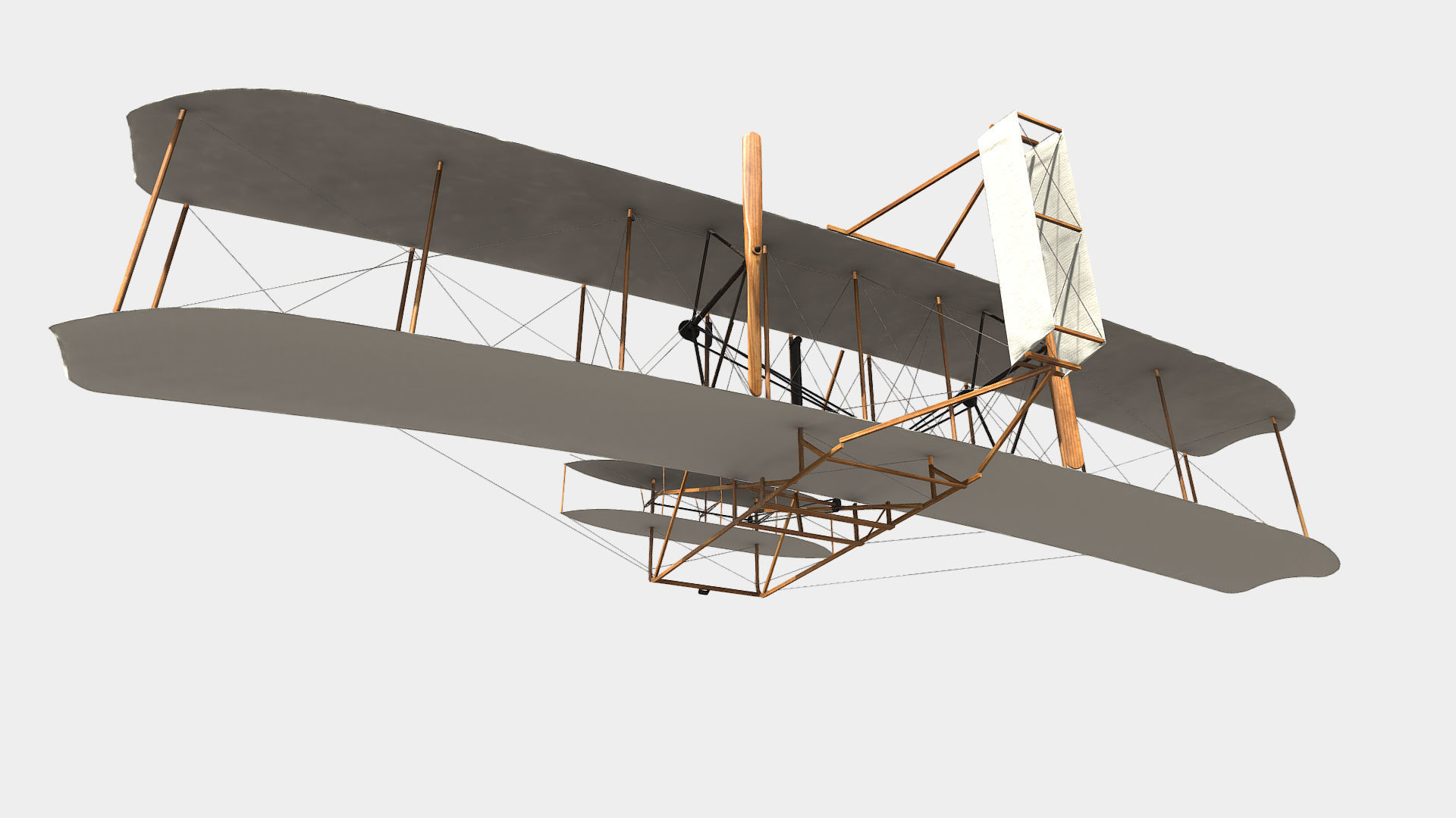the Wright Flyer Low-poly 3D model_3