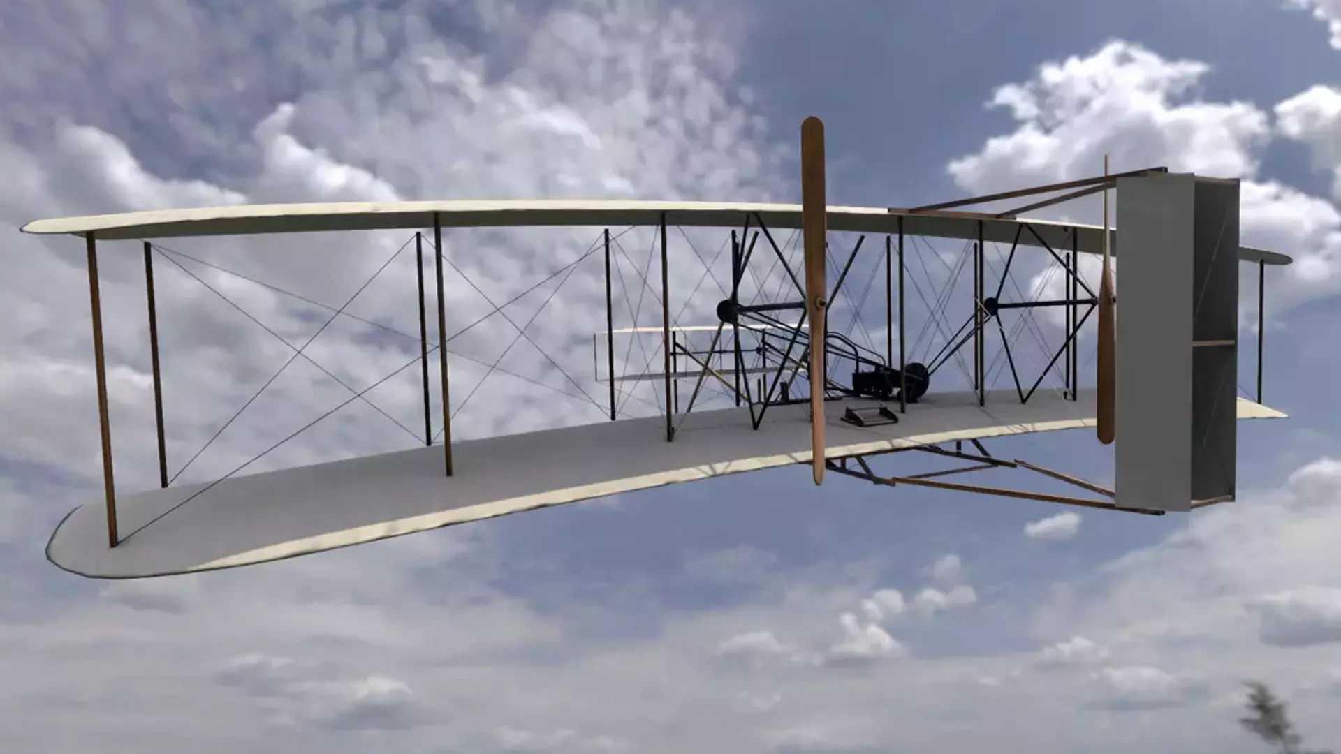 the Wright Flyer Low-poly 3D model_0