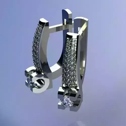 Earrings pair of with diamonds