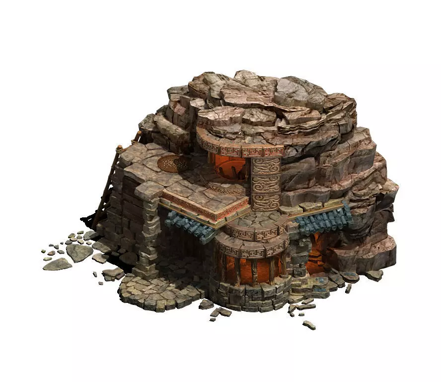 Desert - Stone House 02 3D model_0