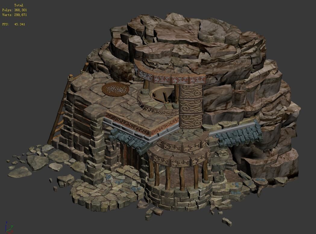 Desert - Stone House 02 3D model_2