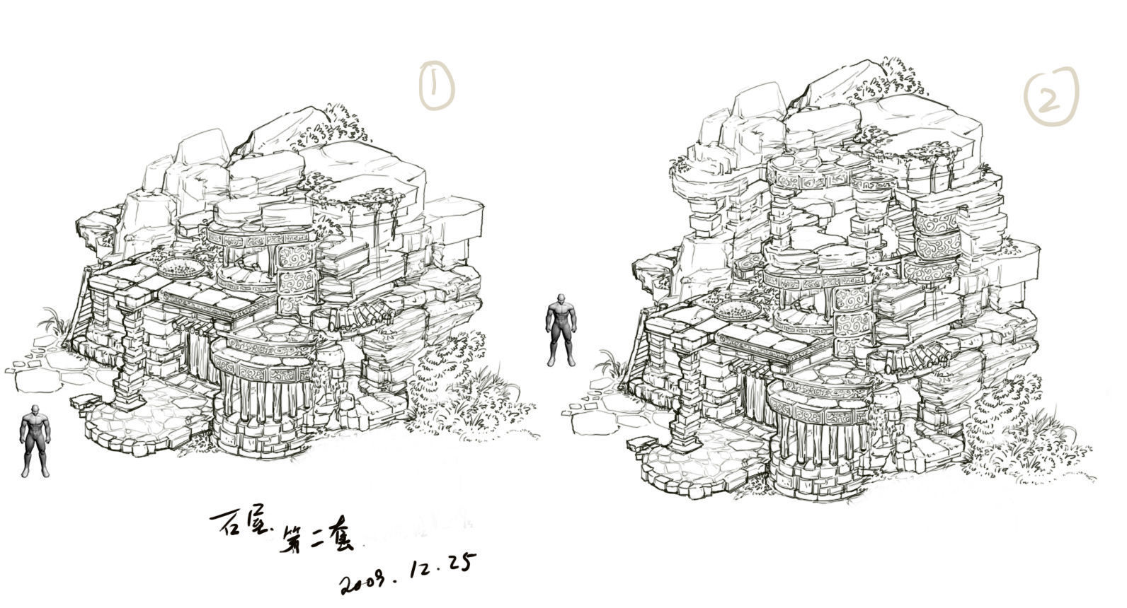 Desert - Stone House 02 3D model_3