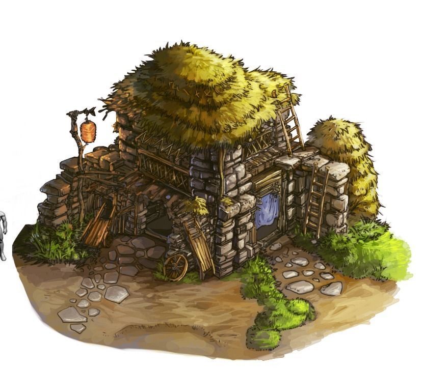 Desert - Stone House 02 3D model_4