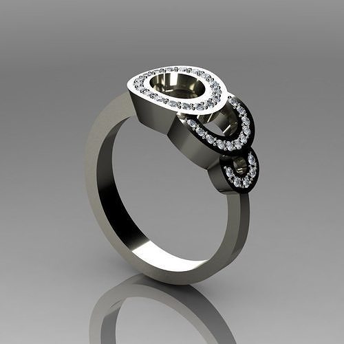 Rings diamond engagement ring 3D print model