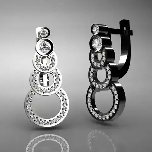 Earrings pendant with three rings