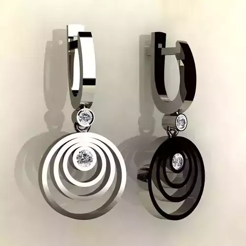 Earrings circular with diamonds