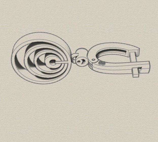 Earrings circular with diamonds 3D print model_1