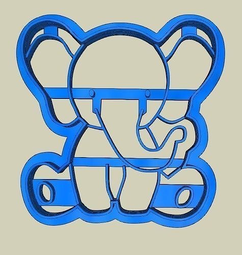 Elephant cookie cutter 3D print model