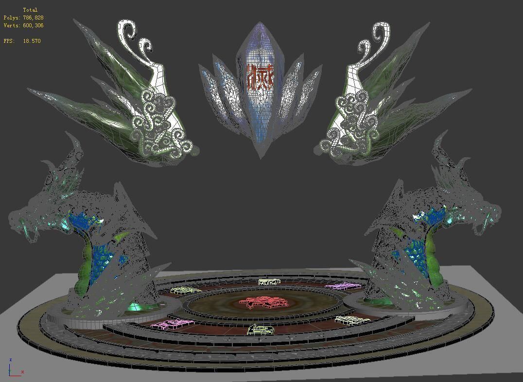 Glazed Tianyuan Qi - round array eye 7 3D model_2