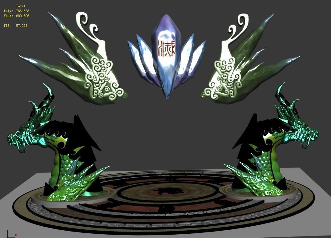 Glazed Tianyuan Qi - round array eye 7 3D model_1