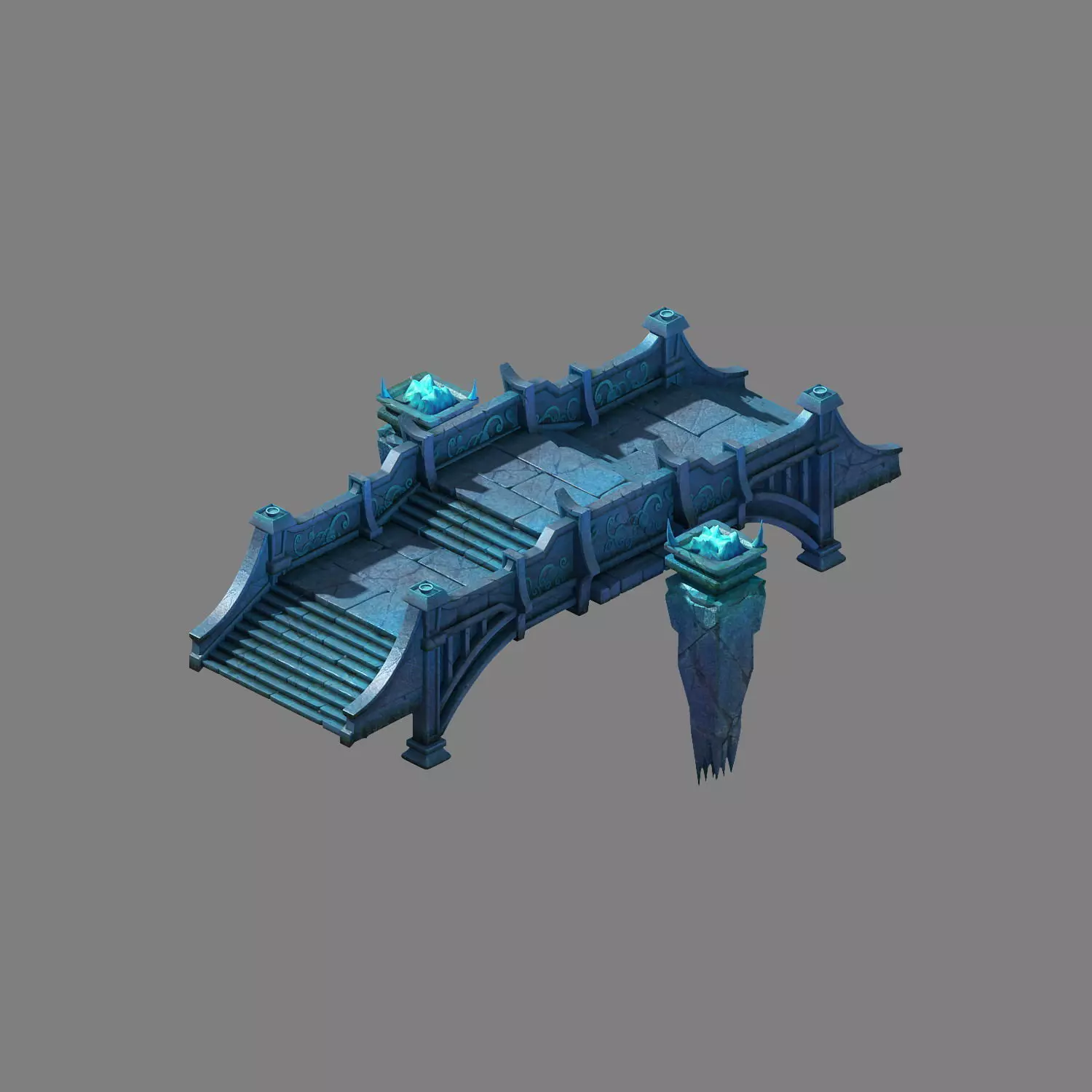 Game model - stone bridge 01 3D model_0