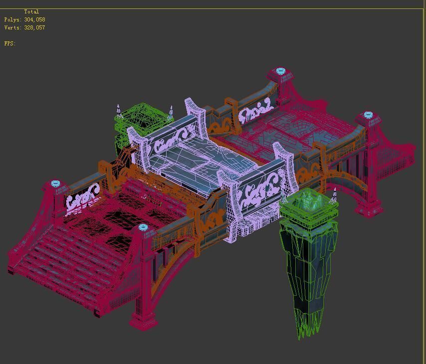 Game model - stone bridge 01 3D model_1