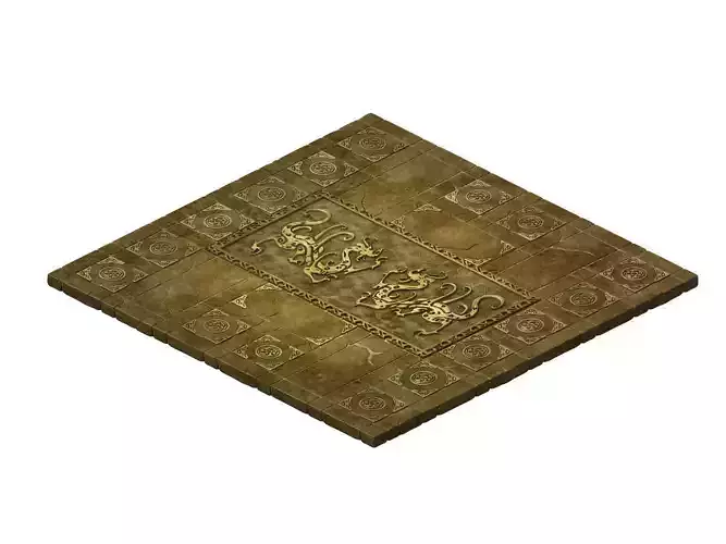 Game Model - stone carved ground surface 02 3D model