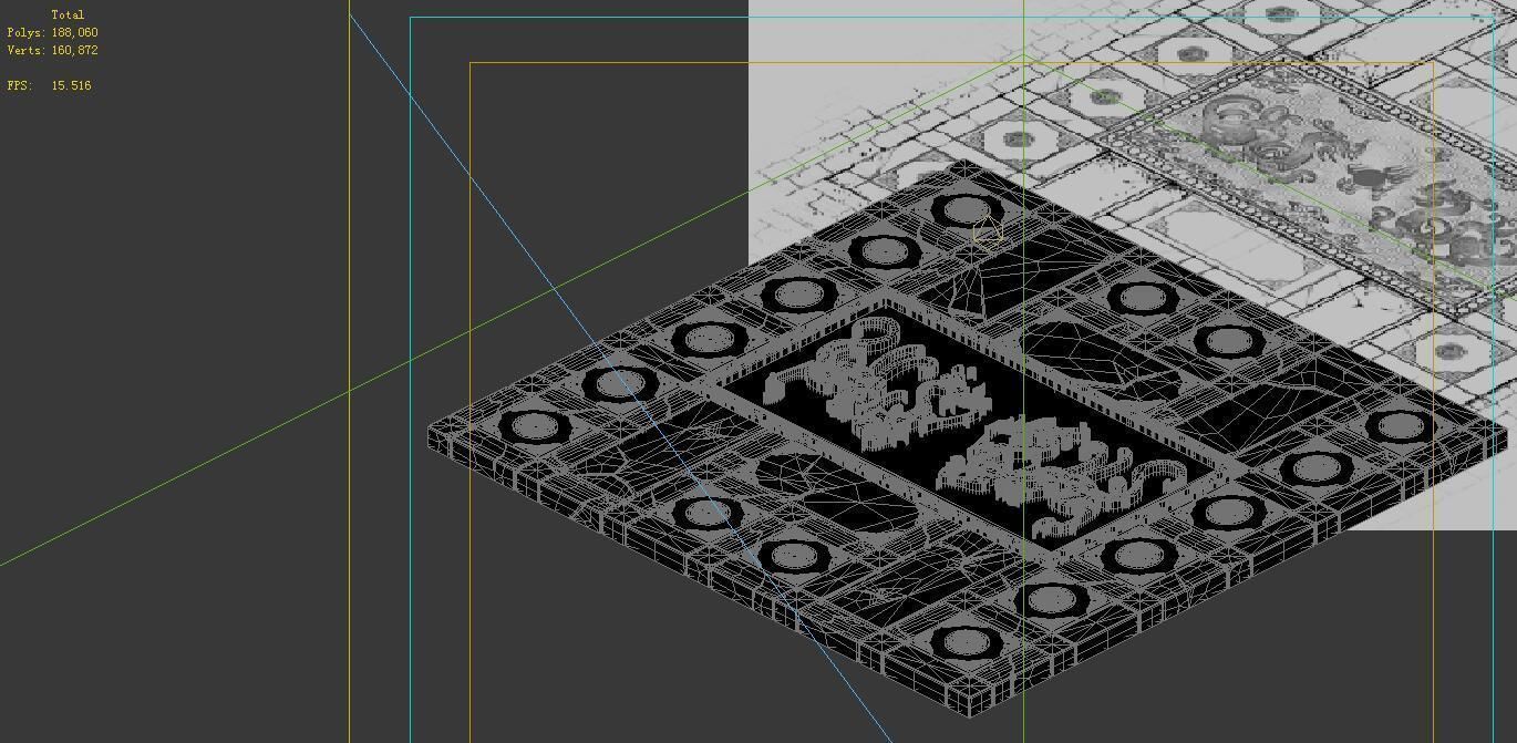 Game Model - stone carved ground surface 02 3D model_2