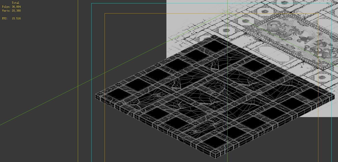 Game model - stone carving ground surface 03 3D model_1