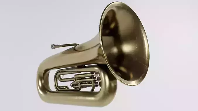 Brass Tuba Low-poly 3D model