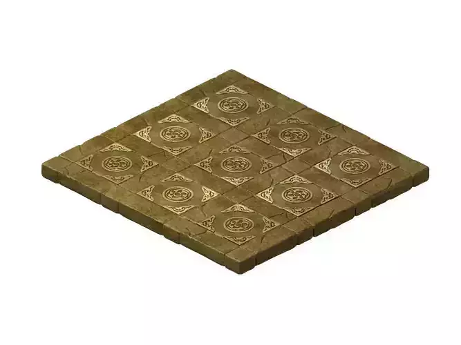 Game model - stone carving ground surface 04