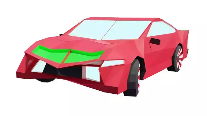 Low Poly Car with headlight