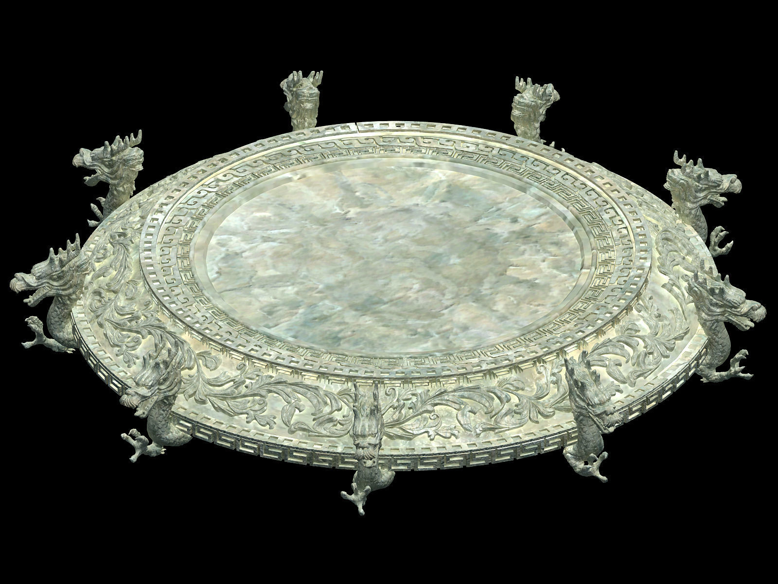 Stone round chassis 3D model_3